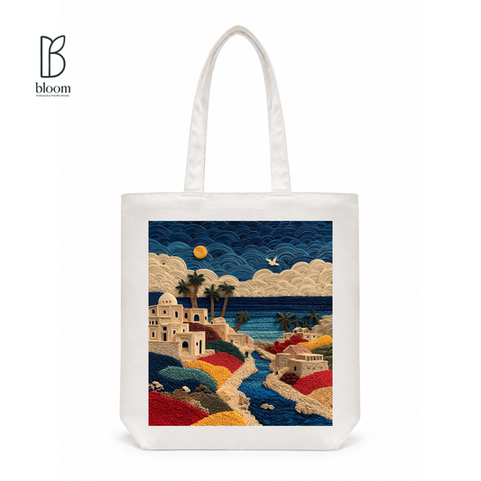Coastal Threads canvas tote bag - Regular White | Bloom Bags BD