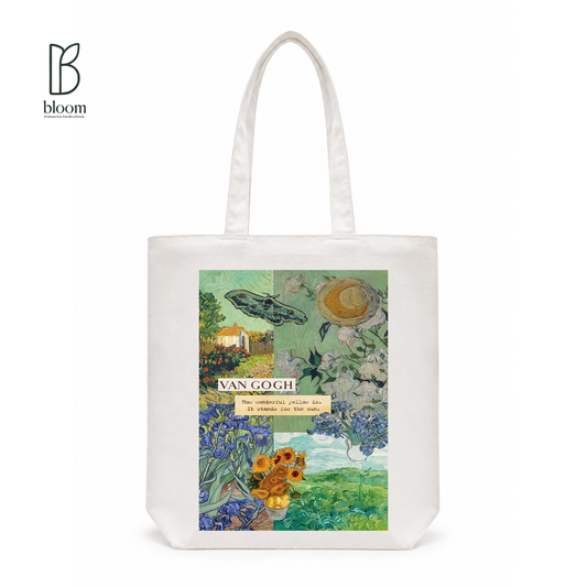 How Wonderful Yellow canvas tote bag - Regular White | Bloom Bags BD