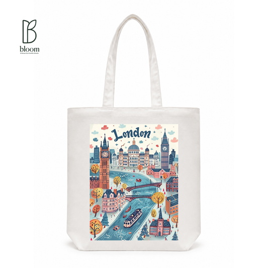 London Fog canvas tote bag - Regular White | Bloom Bags BD