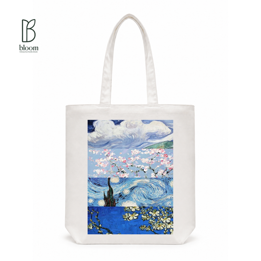 Van Gogh Blossom canvas tote bag - Regular White | Bloom Bags BD