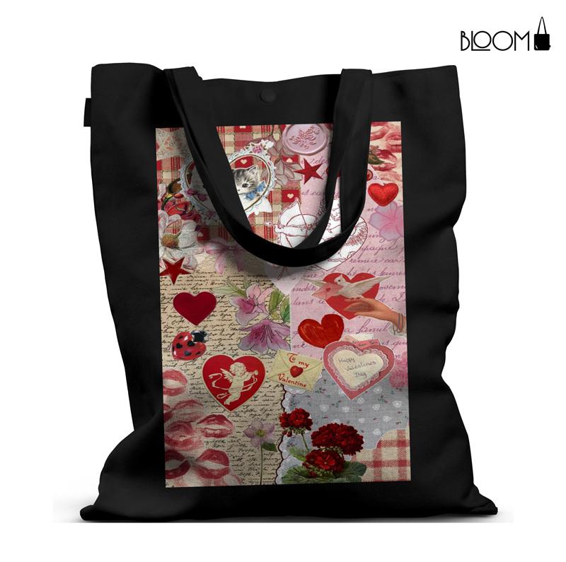 Vintage Valentine Collage Tote Bag