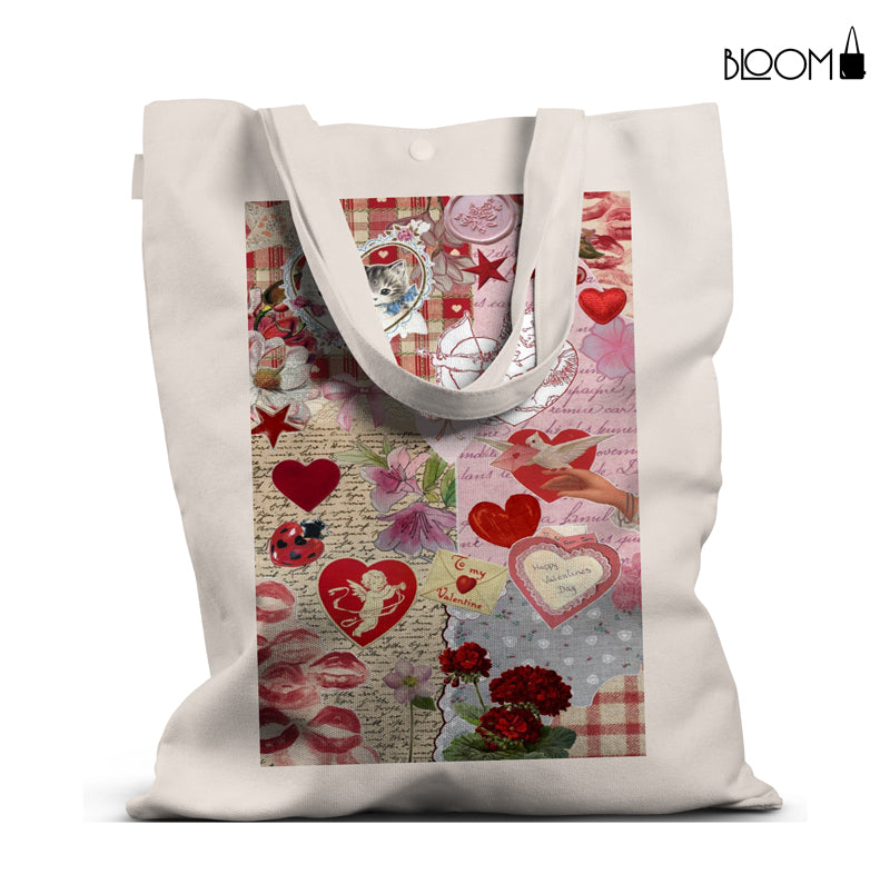 Vintage Valentine Collage Tote Bag