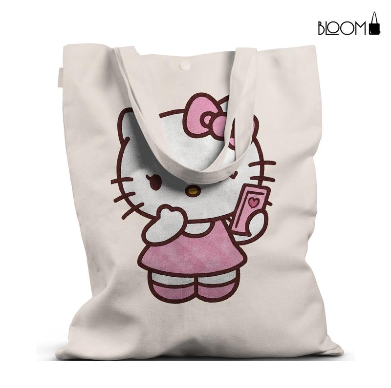 Hello Kitty Pink Text – Pastel Aesthetic Tote Bag
