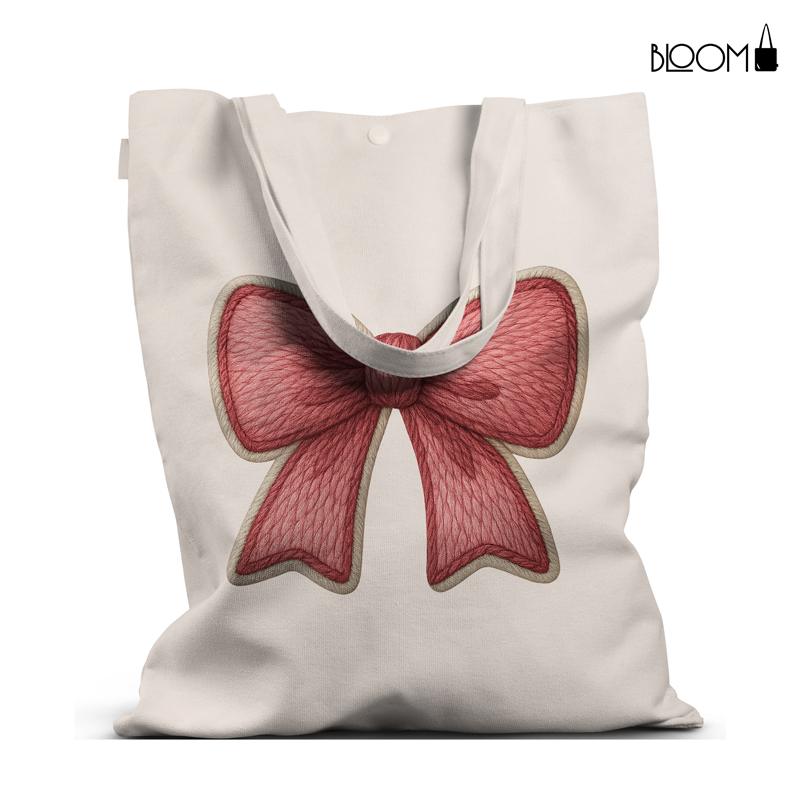 Blush Bow – Elegant Minimal Pink Ribbon Tote Bag