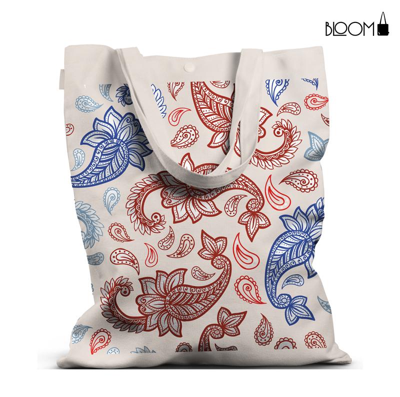 Classic Paisley – Red & Blue Heritage Print Tote