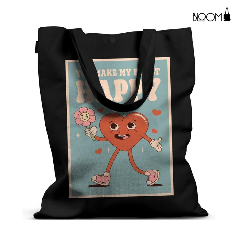 Groovy Heart Canvas Bag