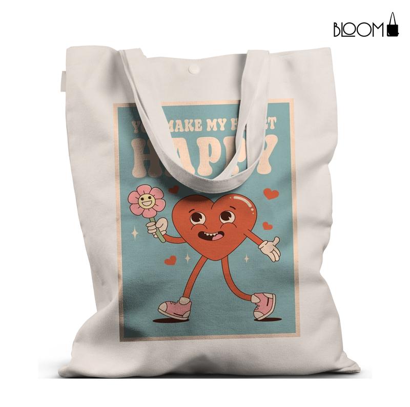 Groovy Heart Canvas Bag