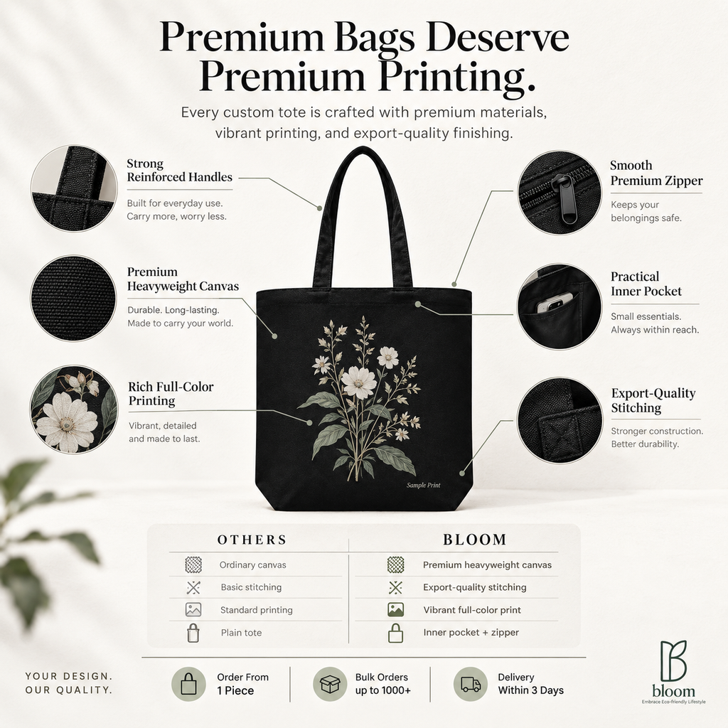 Custom Print Design — Your Photo, Logo, or Artwork on a Tote