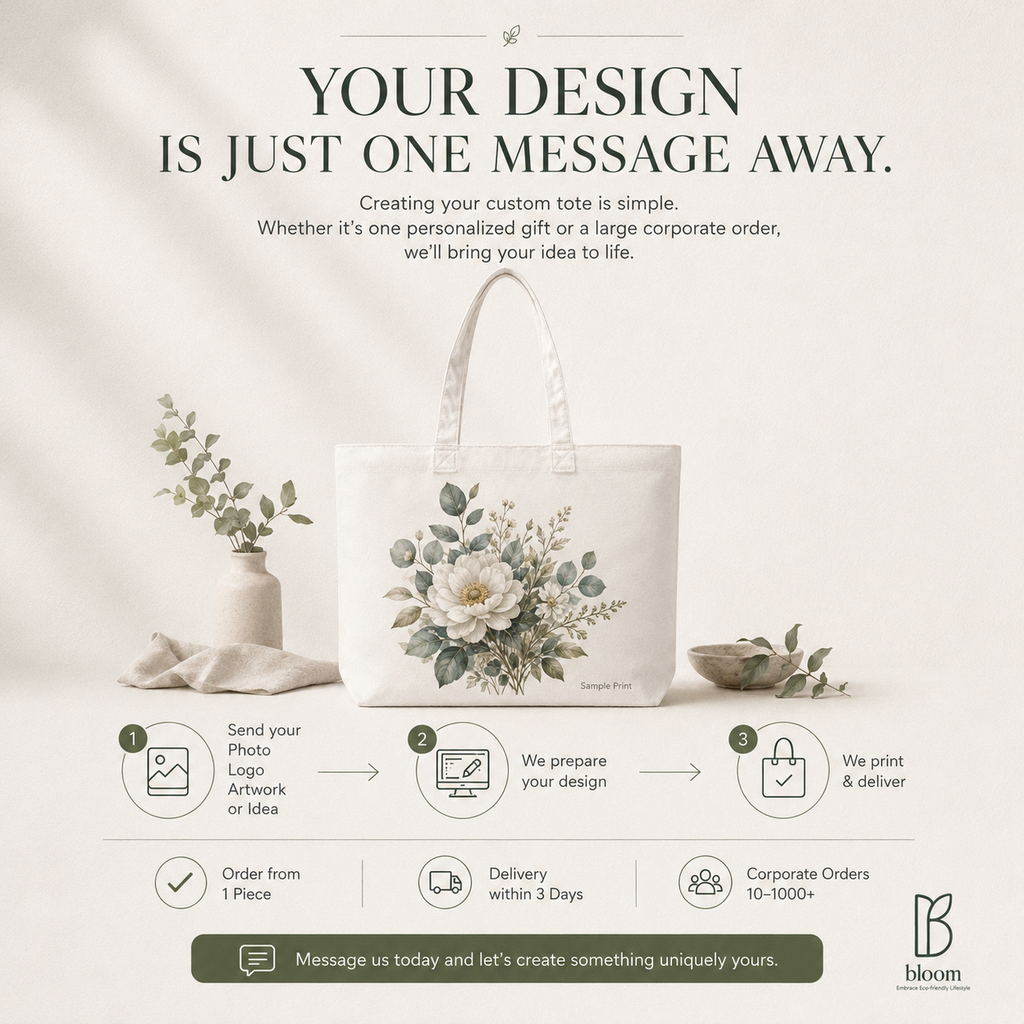 Custom Print Design — Your Photo, Logo, or Artwork on a Tote