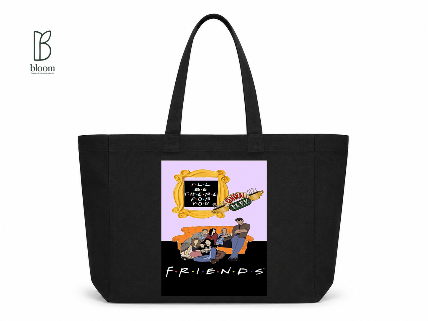 I'll Be There canvas tote bag - Extended Black | Bloom Bags BD