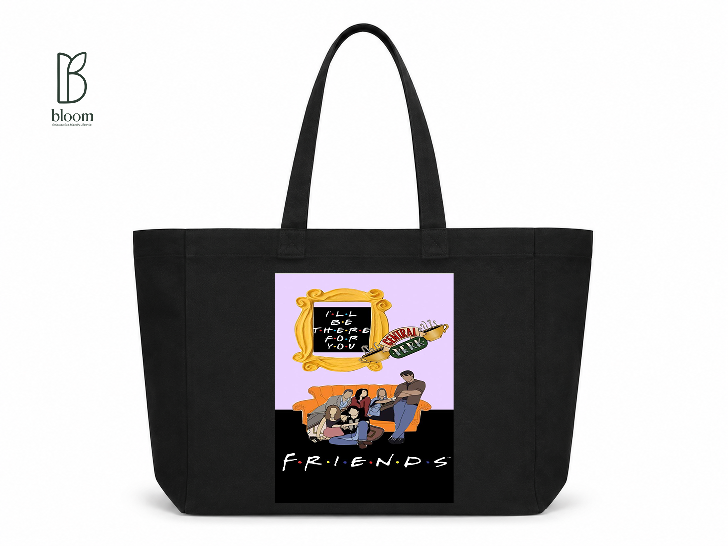 I'll Be There canvas tote bag - Extended Black | Bloom Bags BD