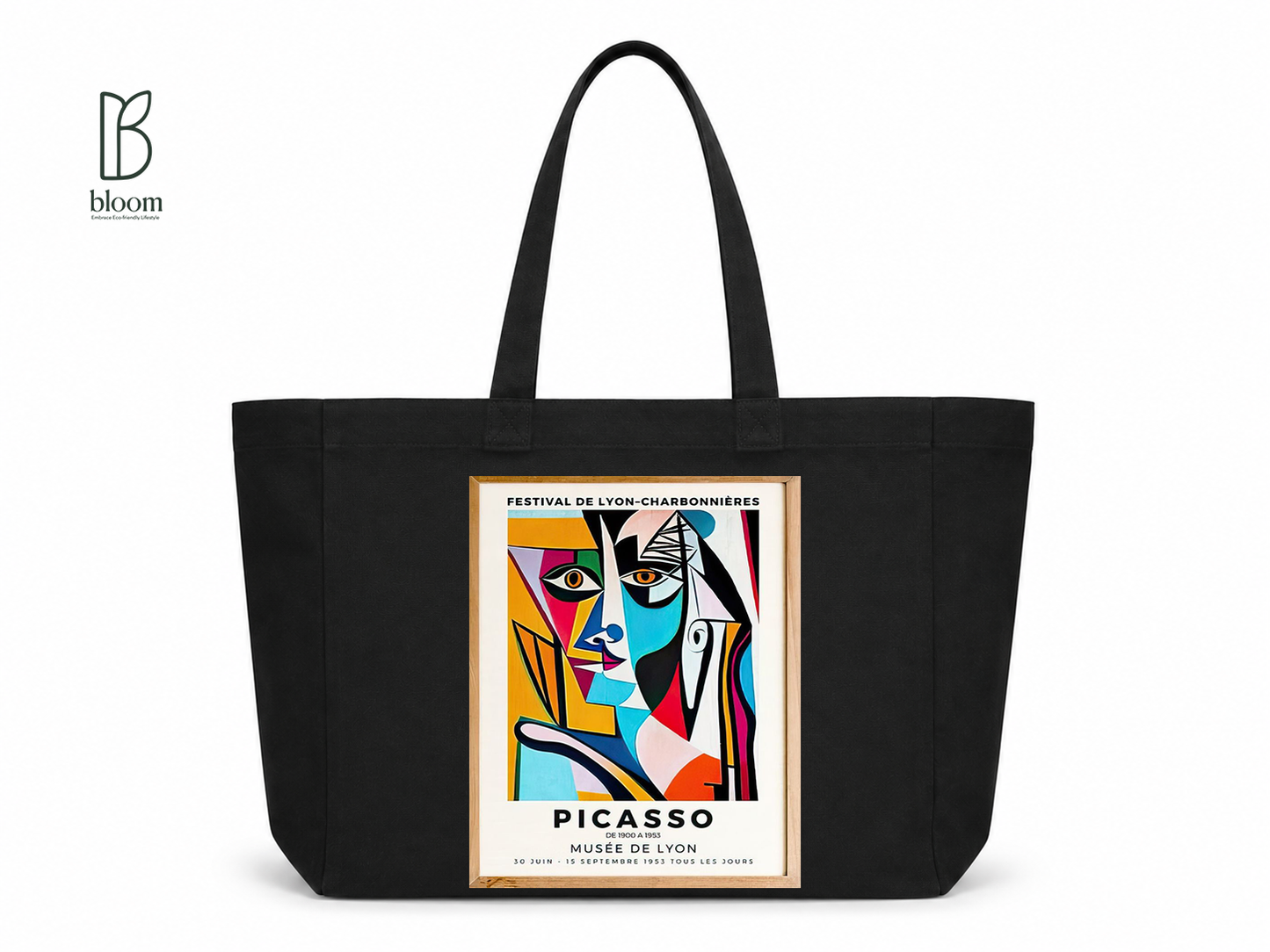 Fragmented Muse canvas tote bag - Extended Black | Bloom Bags BD