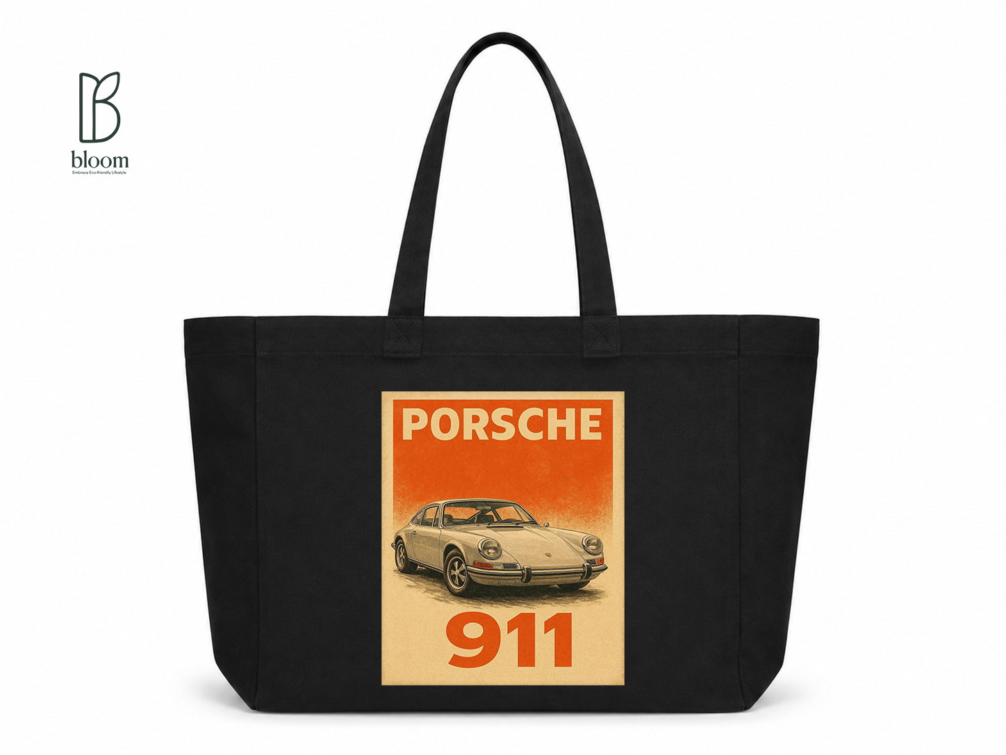 Vintage 911 Canvas Tote Bag - Extended Black | Bloom Bags BD