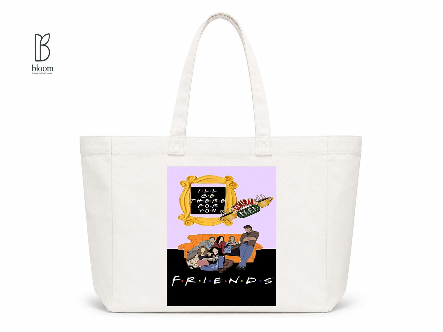 I'll Be There canvas tote bag - Extended White | Bloom Bags BD