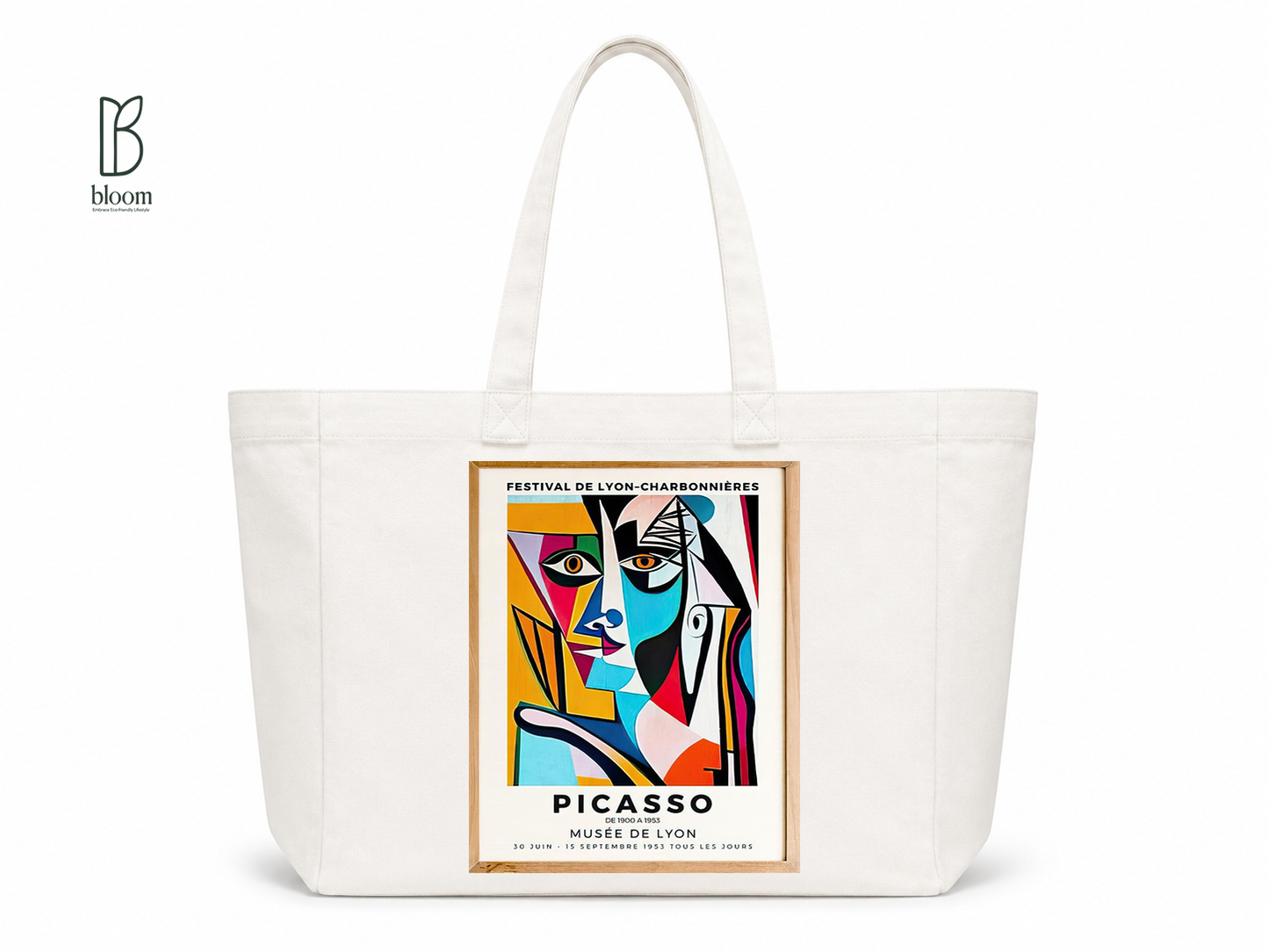 Fragmented Muse canvas tote bag - Extended White | Bloom Bags BD