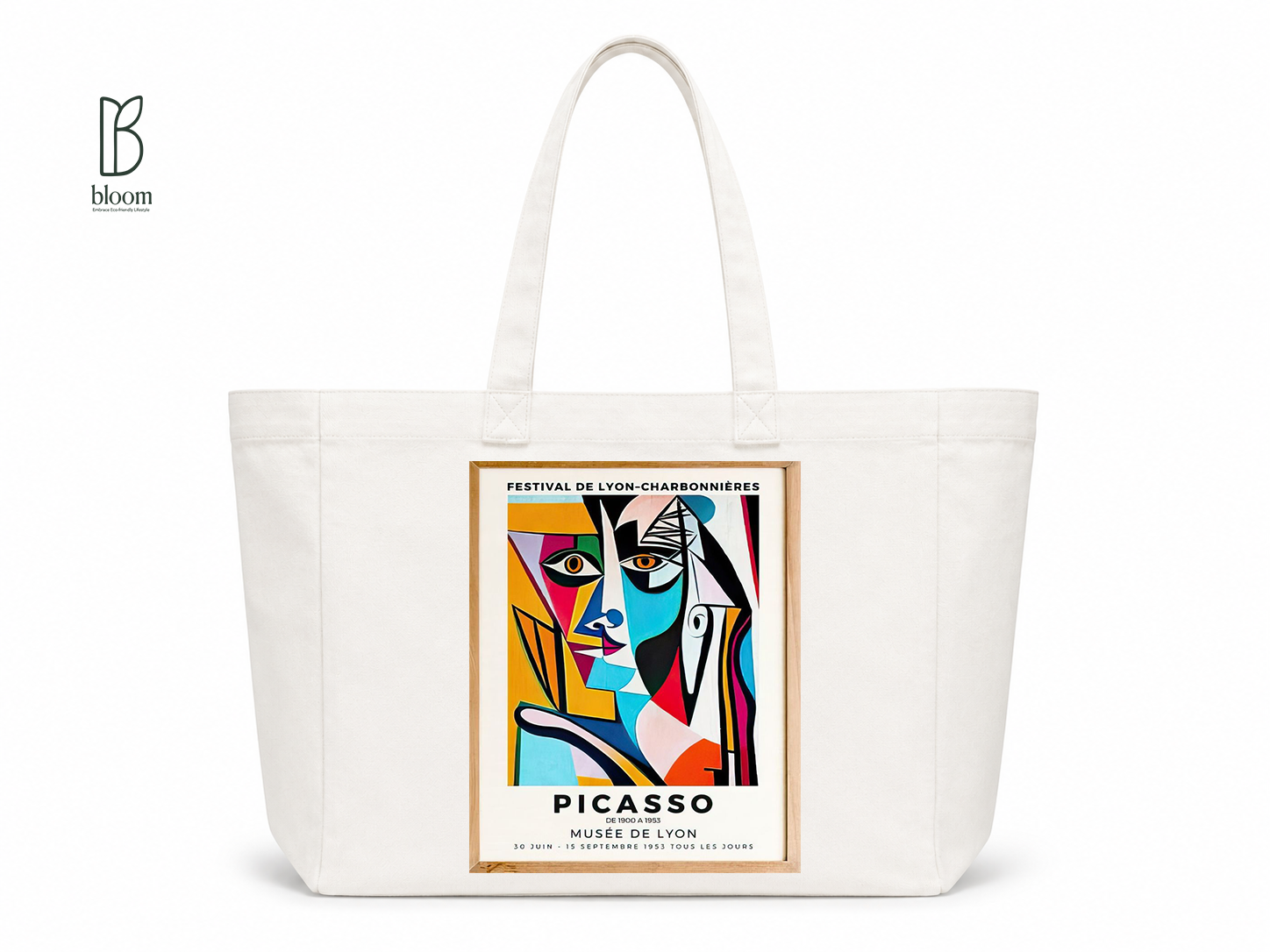 Fragmented Muse canvas tote bag - Extended White | Bloom Bags BD