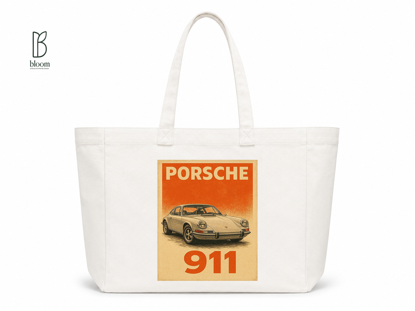 Vintage 911 Canvas Tote Bag - Extended White | Bloom Bags BD
