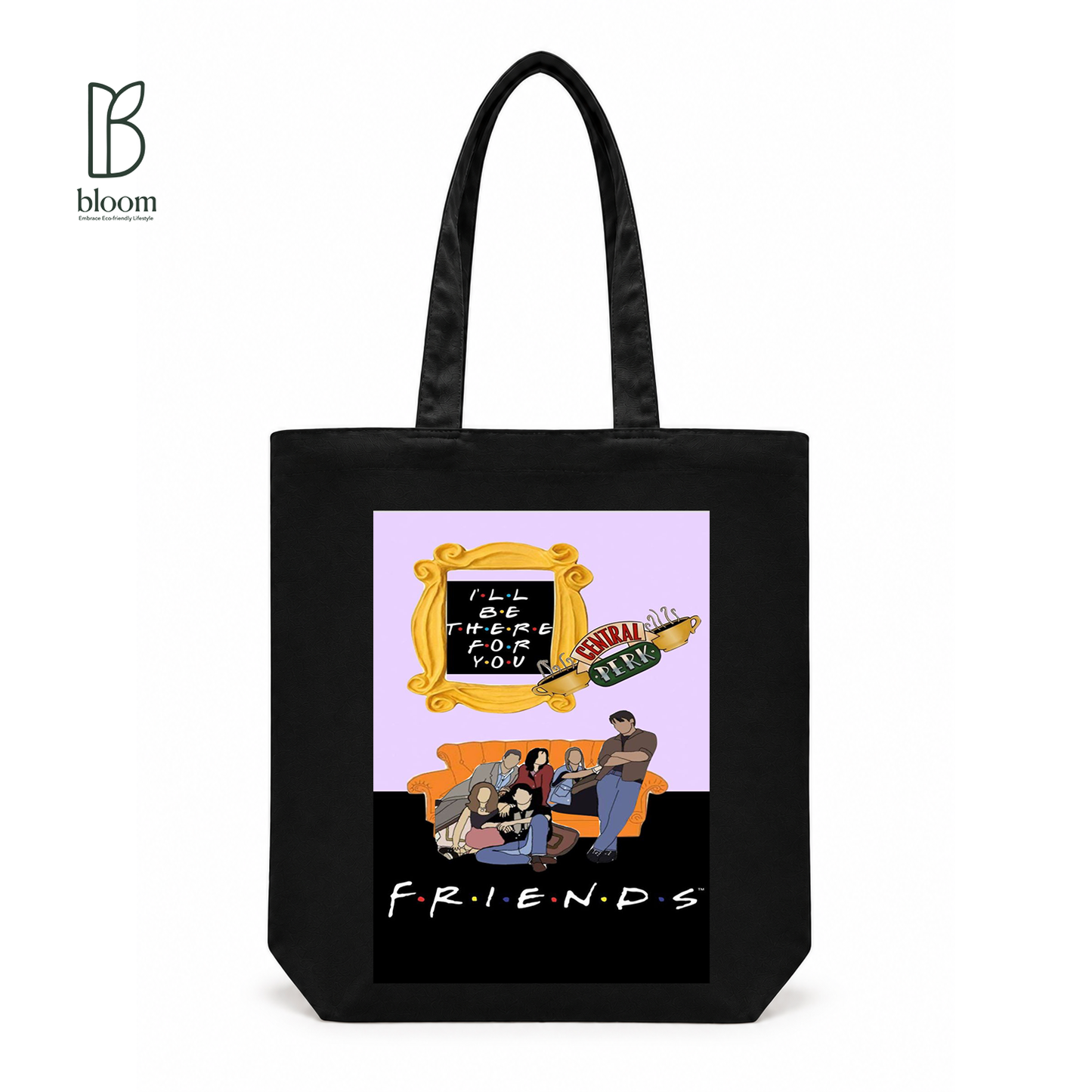 I'll Be There canvas tote bag - Regular Black | Bloom Bags BD