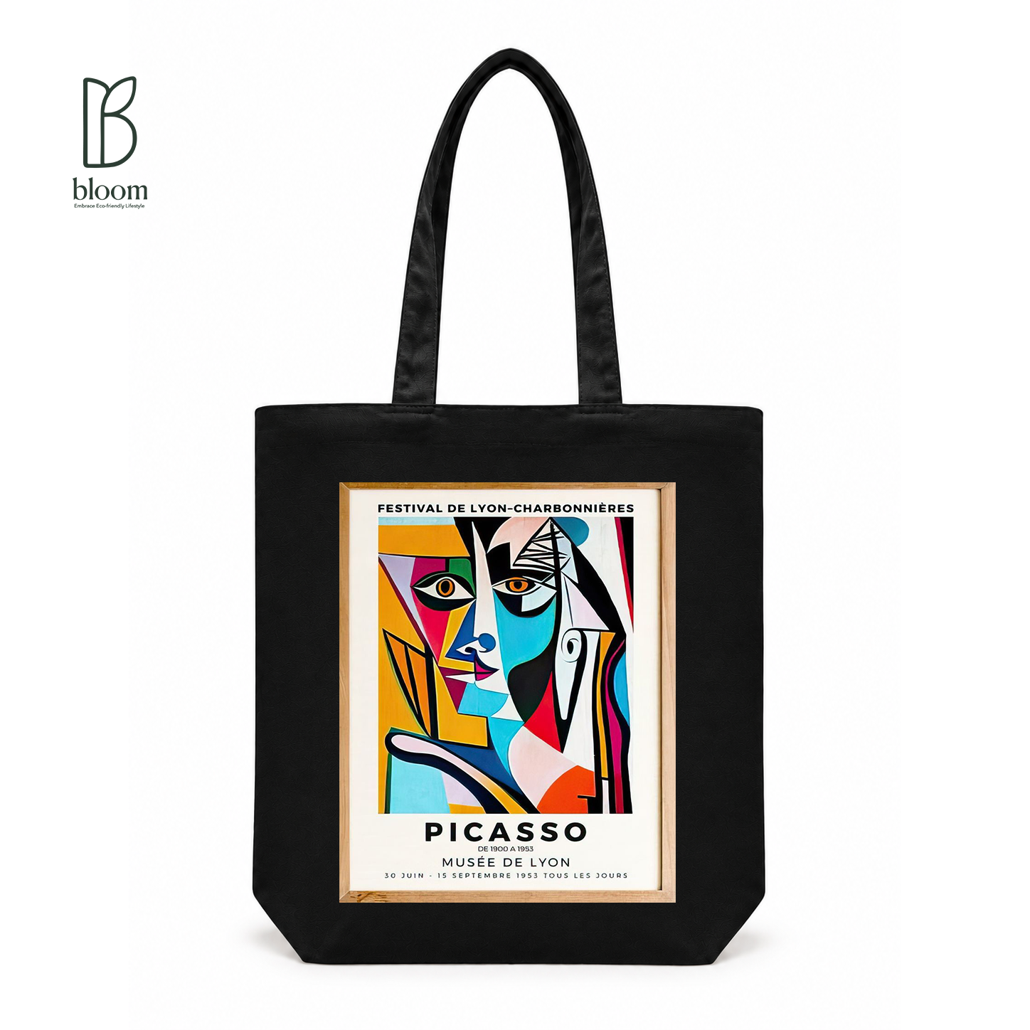 Fragmented Muse canvas tote bag - Regular Black | Bloom Bags BD