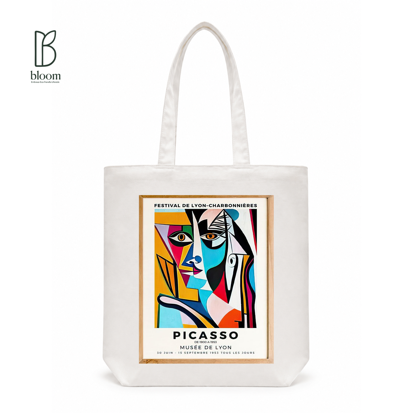 Fragmented Muse canvas tote bag - Regular White | Bloom Bags BD