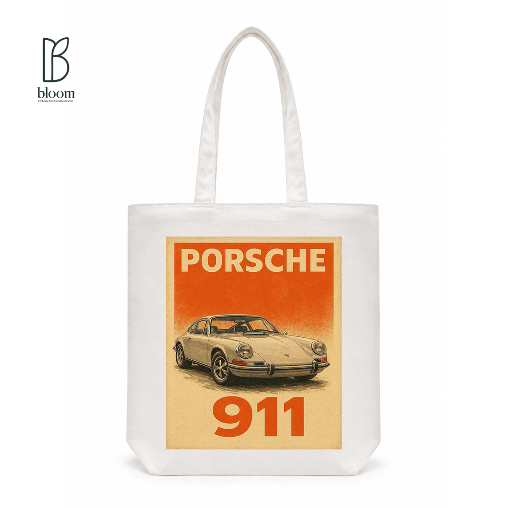 Vintage 911 Canvas Tote Bag - Regular White | Bloom Bags BD