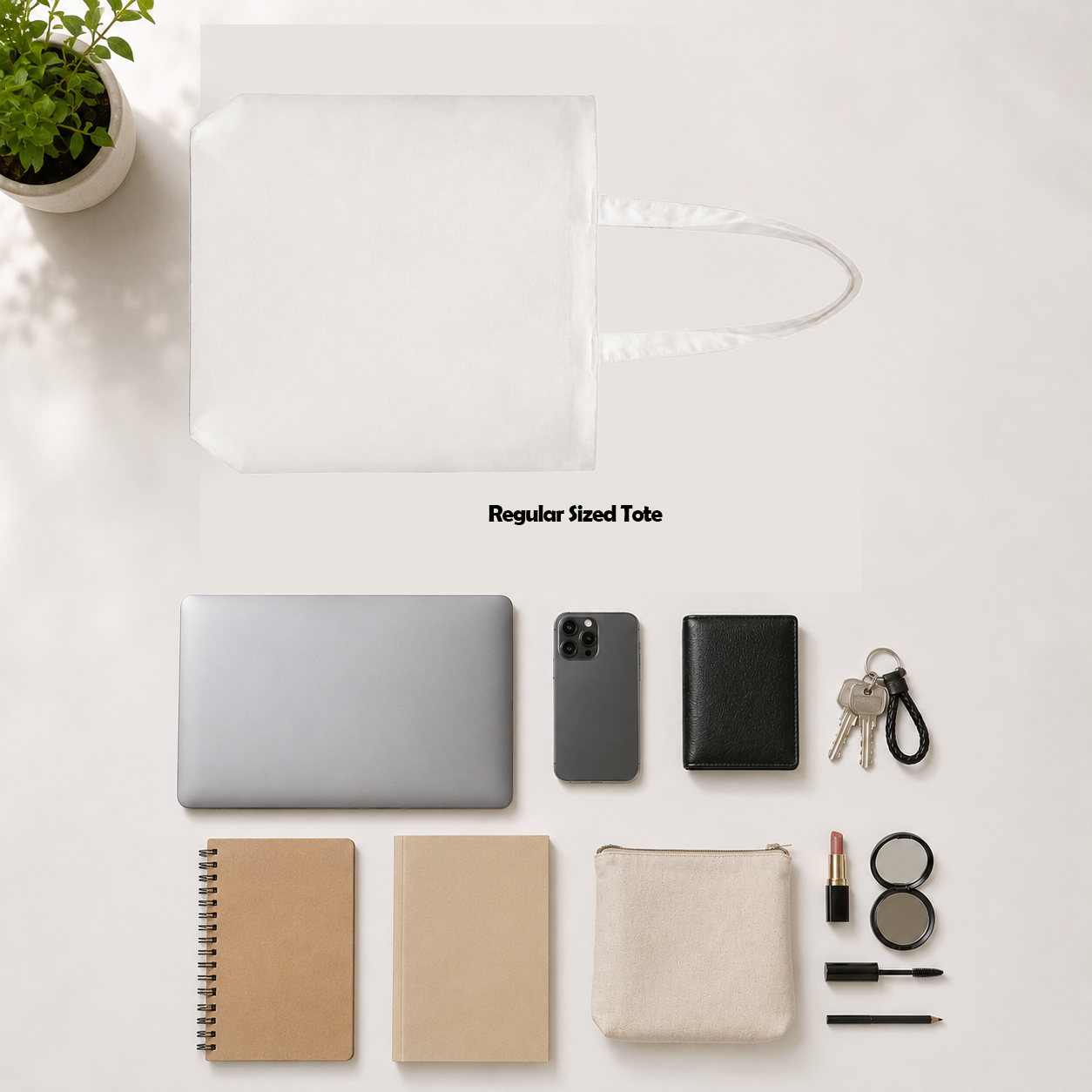 Bloom canvas tote bag - Regular size, items that fit inside | Bloom Bags BD