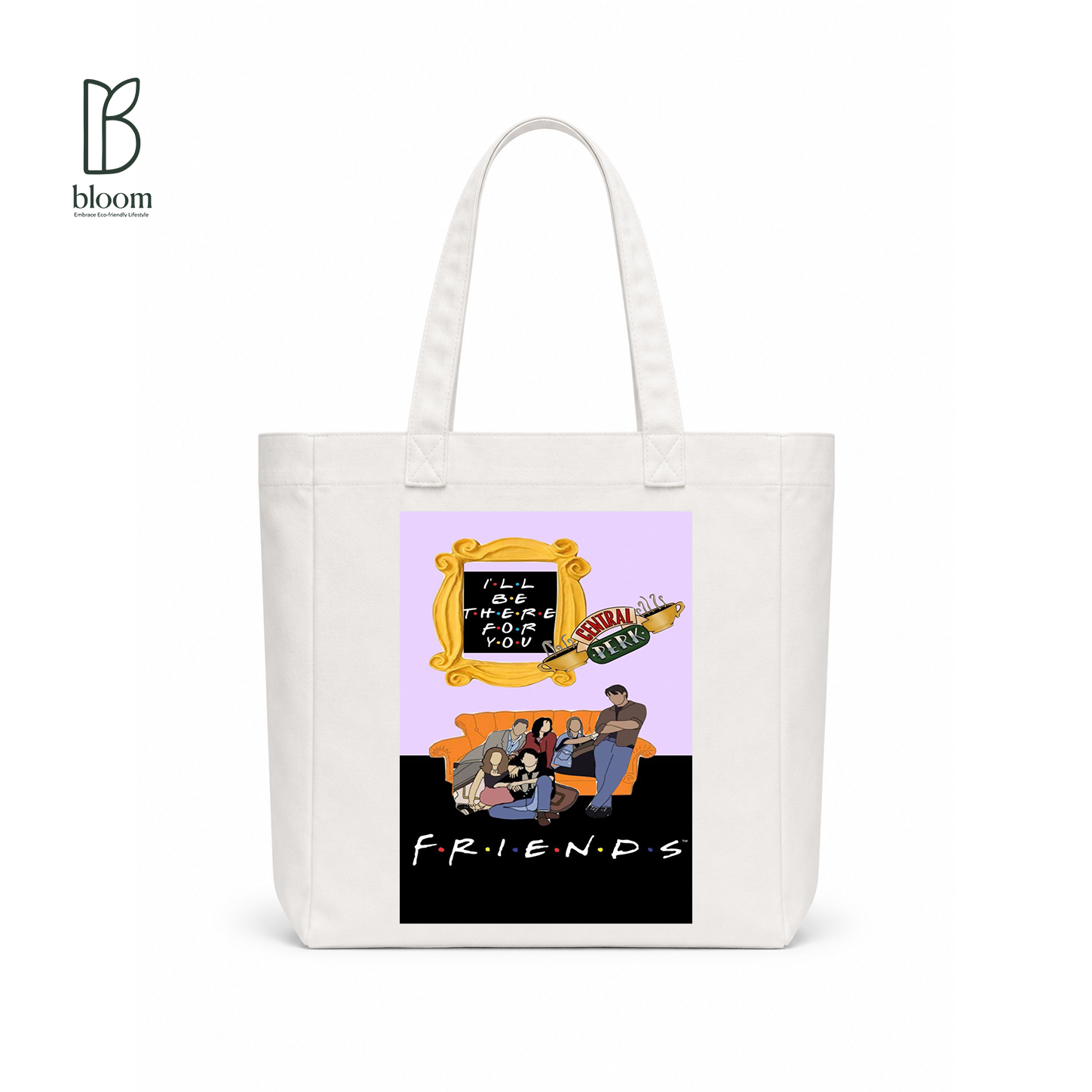 I'll Be There canvas tote bag - Square White | Bloom Bags BD
