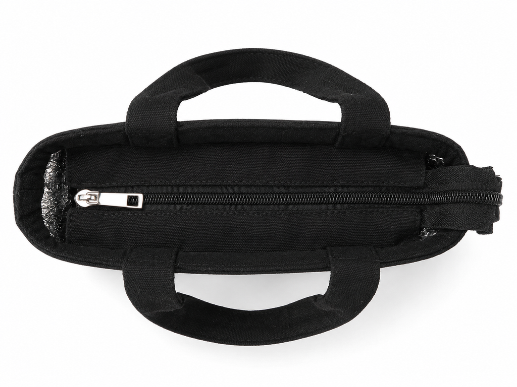 Bloom Bento lunch tote top zip view