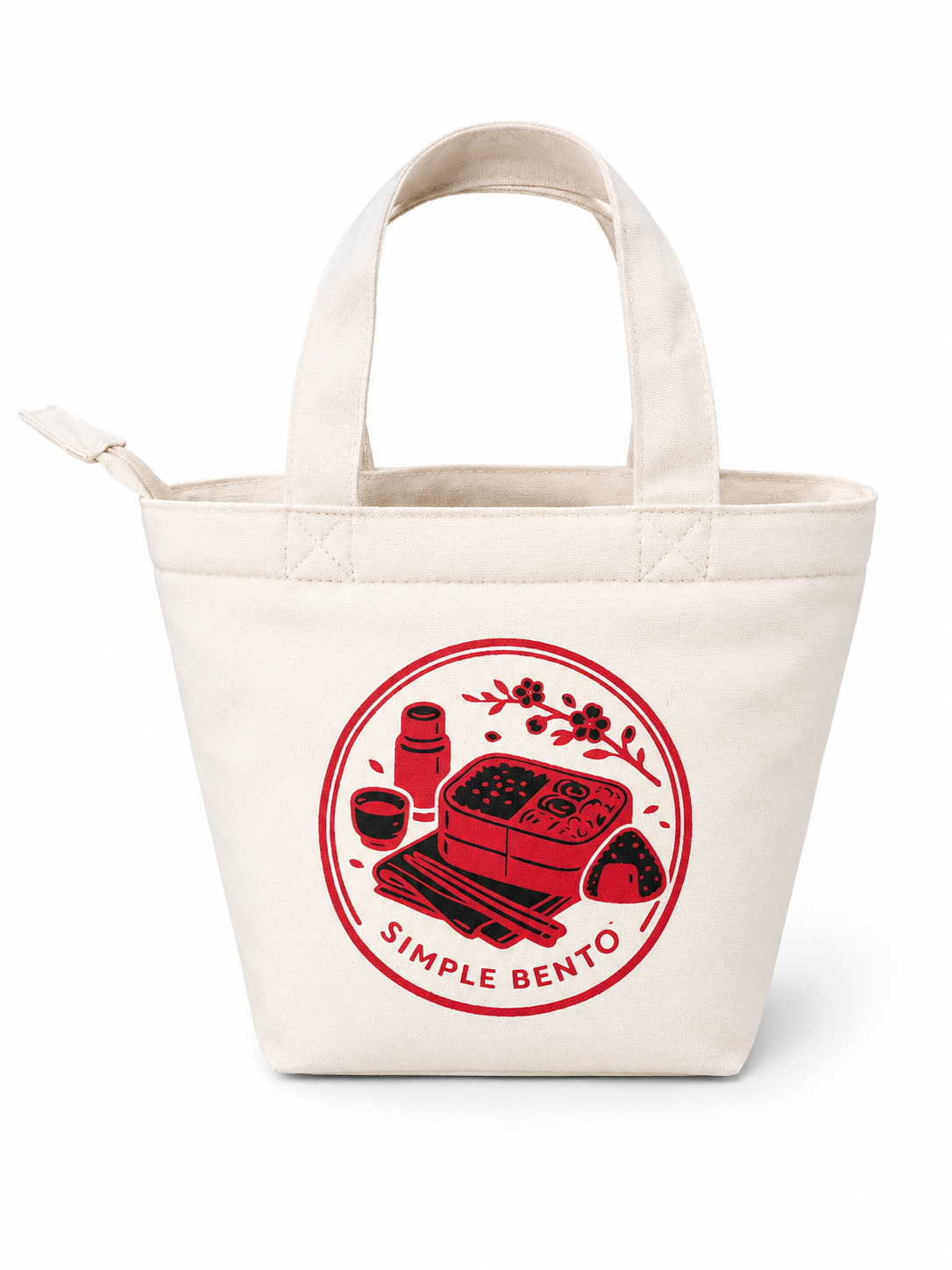 Bloom Bento lunch tote flat lay in white
