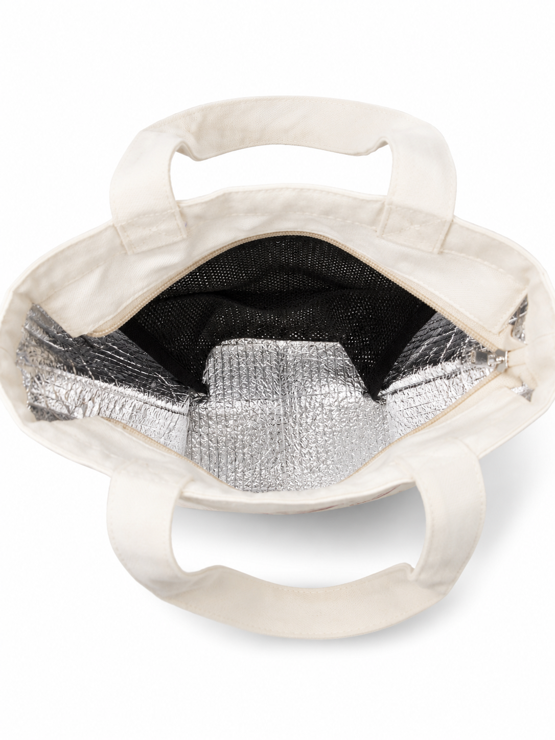 Bloom Bento lunch tote interior top view in white