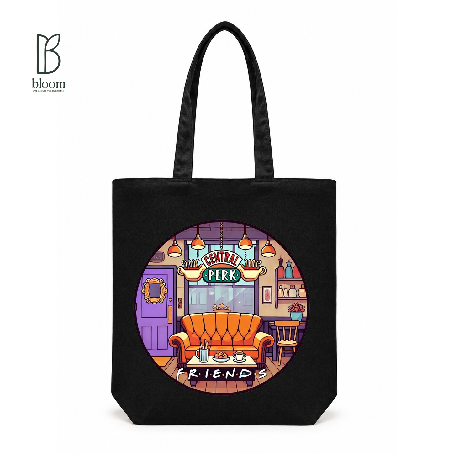 Central Perk canvas tote bag - Regular Black | Bloom Bags BD