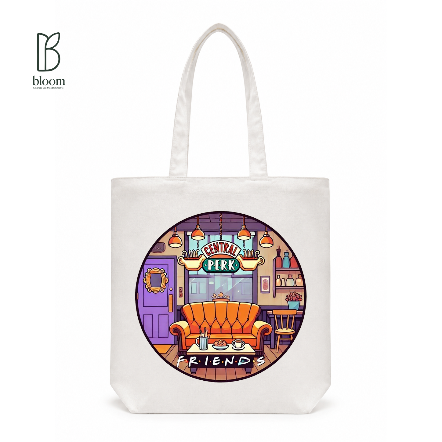 Central Perk canvas tote bag - Regular White | Bloom Bags BD