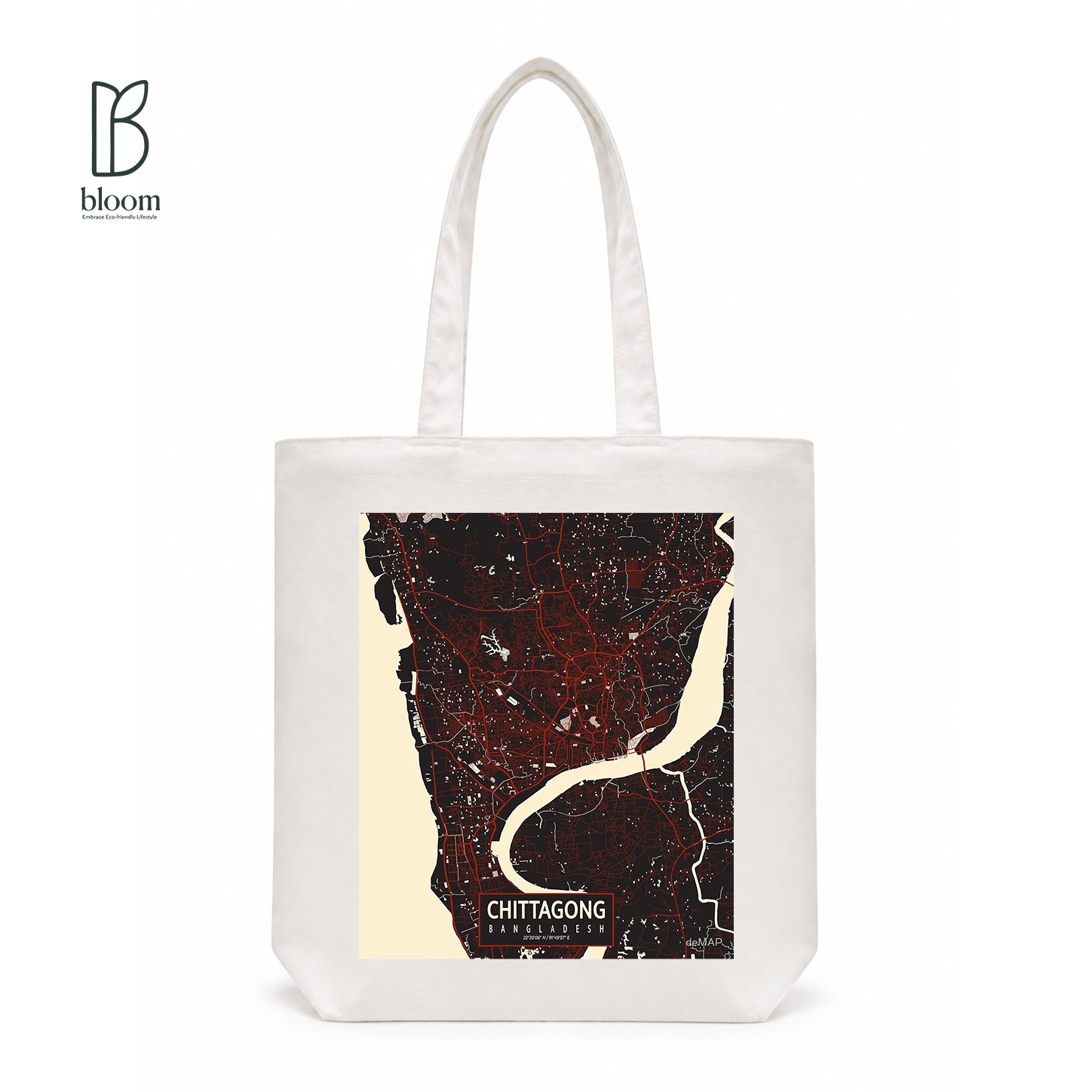 Chittagong City canvas tote bag - Regular White | Bloom Bags BD