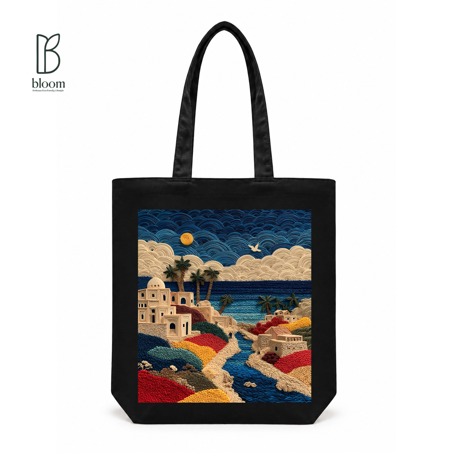 Coastal Threads canvas tote bag - Regular Black | Bloom Bags BD