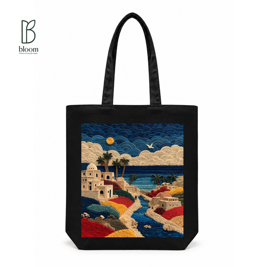 Coastal Threads canvas tote bag - Regular Black | Bloom Bags BD