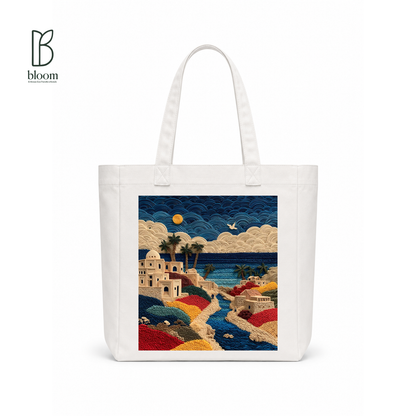 Coastal Threads canvas tote bag - Square White | Bloom Bags BD