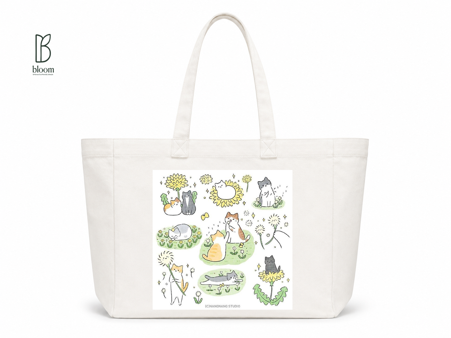 Dandelion Wishes canvas tote bag - Extended White | Bloom Bags BD