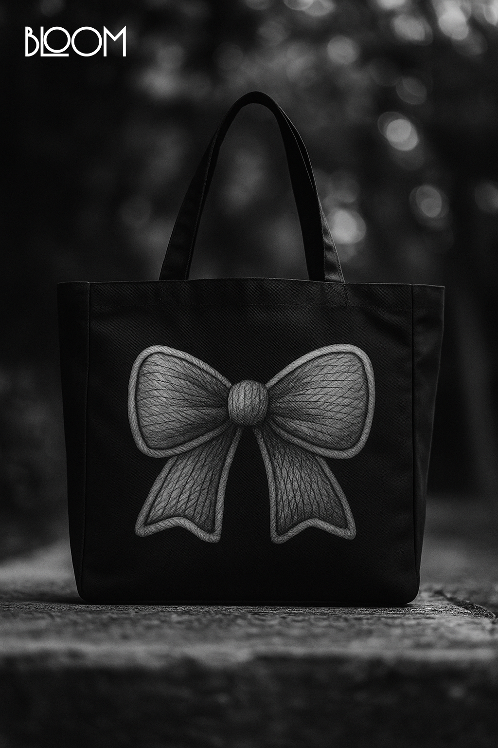 Gothic Bow Butterfly canvas tote bag - styled photo (unconfirmed match) | Bloom Bags BD