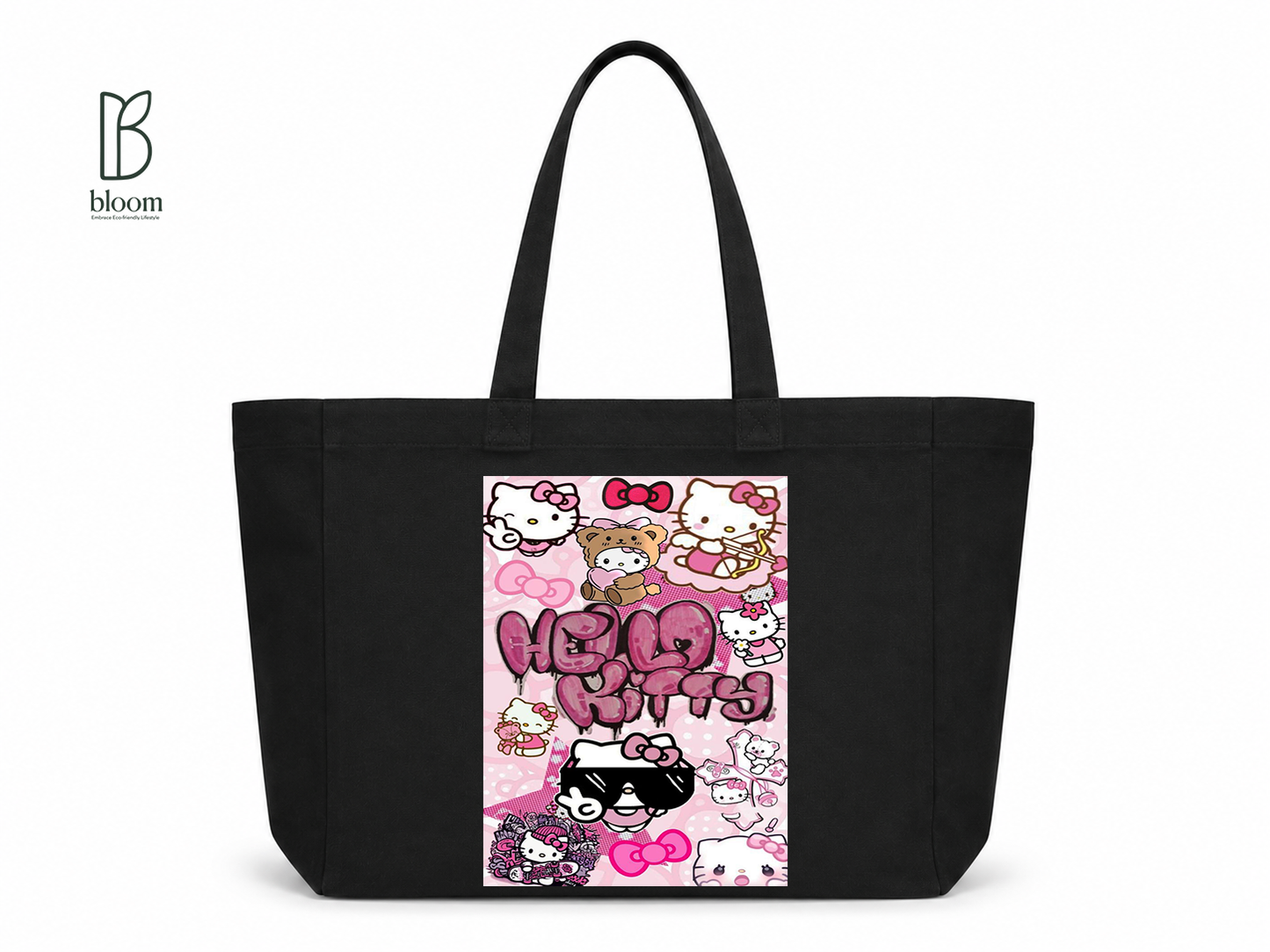 Hello Kitty Graffiti canvas tote bag - Extended Black | Bloom Bags BD