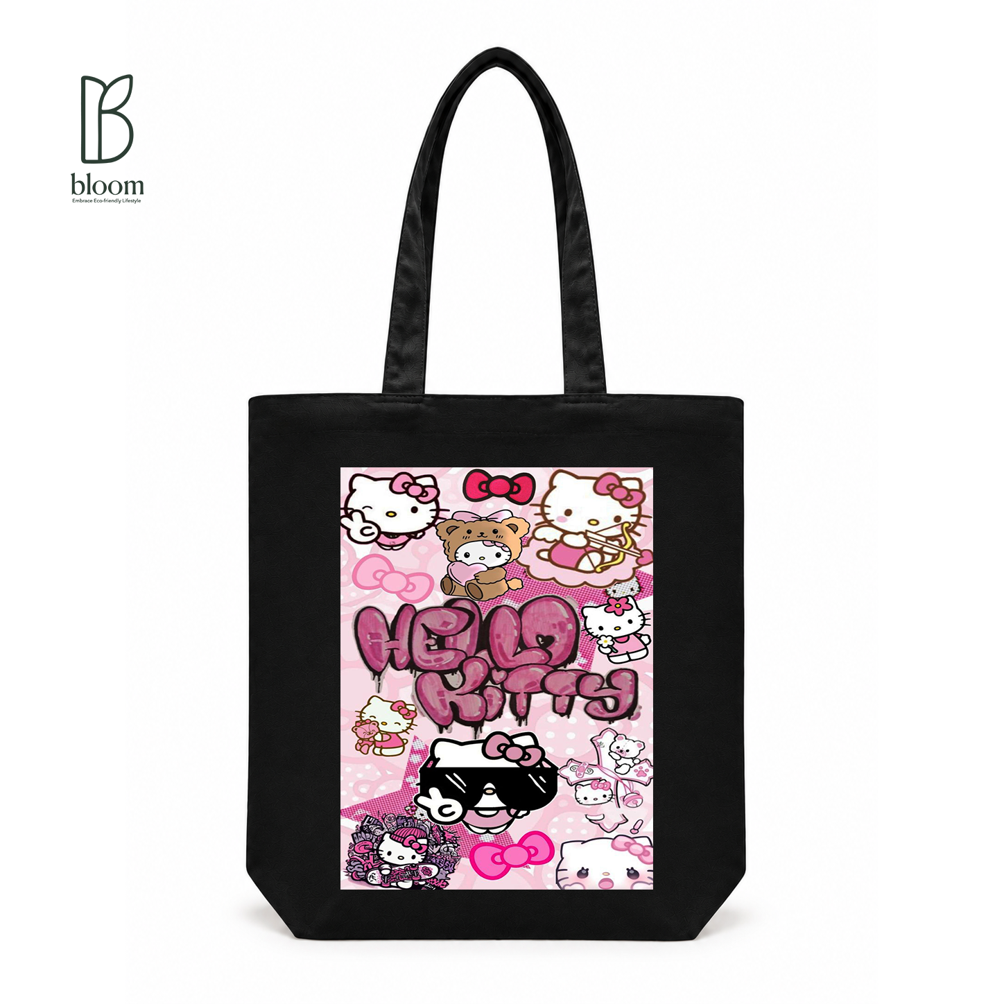 Hello Kitty Graffiti canvas tote bag - Regular Black | Bloom Bags BD
