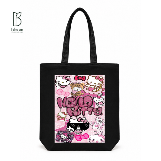 Hello Kitty Graffiti canvas tote bag - Regular Black | Bloom Bags BD