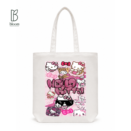 Hello Kitty Graffiti canvas tote bag - Regular White | Bloom Bags BD