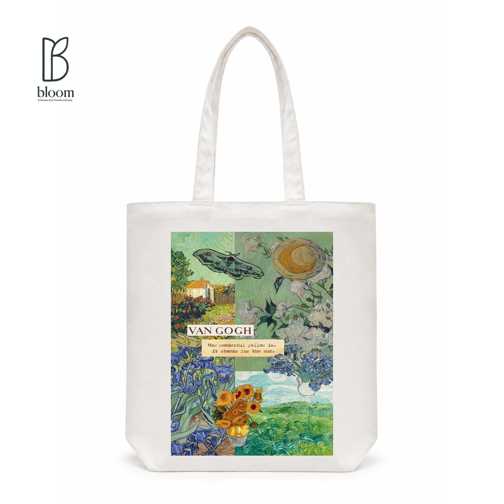 How Wonderful Yellow canvas tote bag - Regular White | Bloom Bags BD