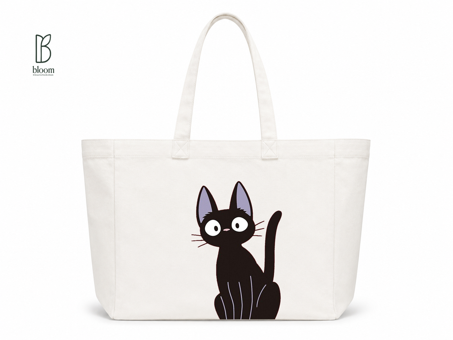 Jiji canvas tote bag - Extended White | Bloom Bags BD