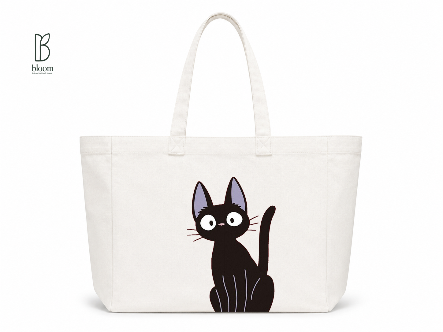 Jiji canvas tote bag - Extended White | Bloom Bags BD