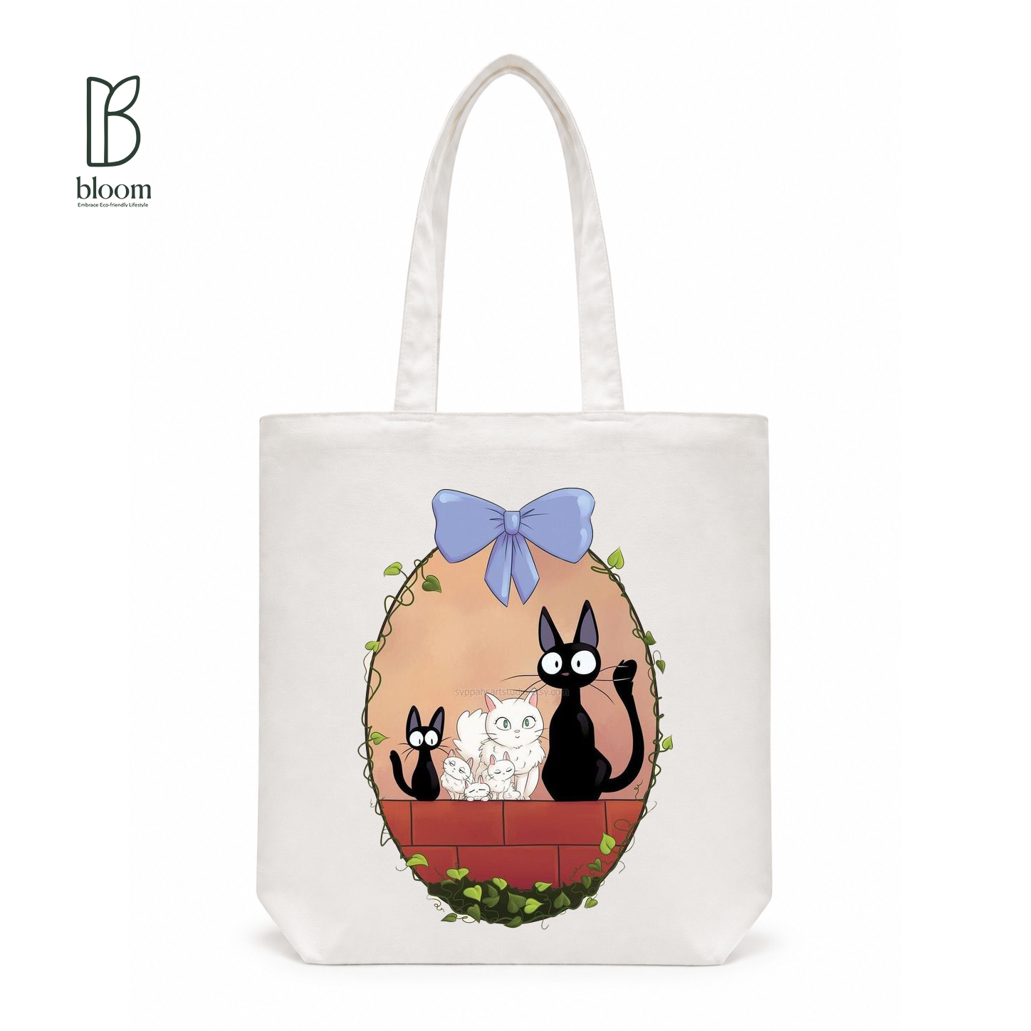 Jiji's Garden canvas tote bag - Regular White | Bloom Bags BD