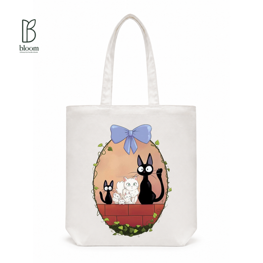 Jiji's Garden canvas tote bag - Regular White | Bloom Bags BD