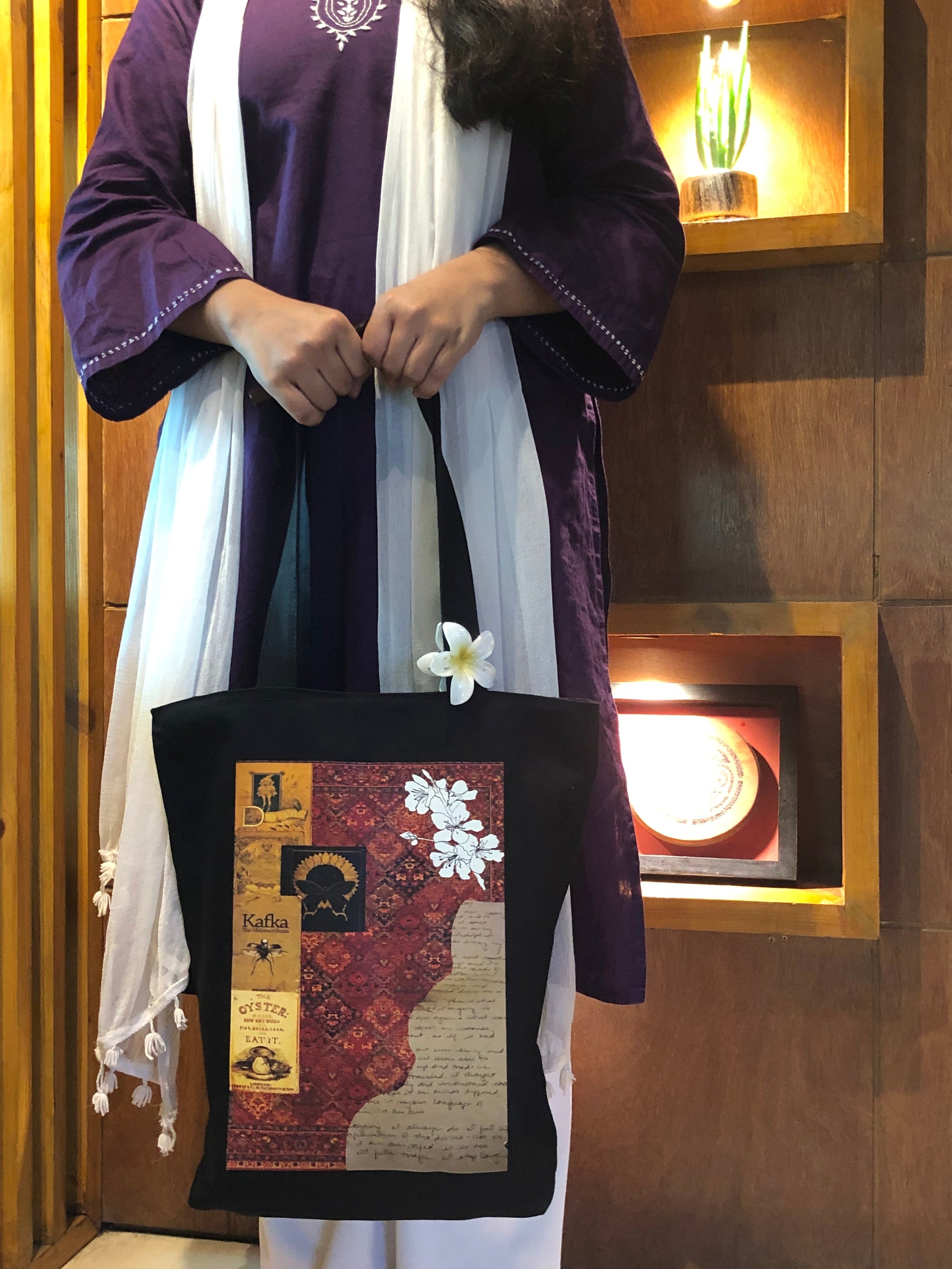 Kafka Metamorphosis canvas tote bag - lifestyle photo | Bloom Bags BD