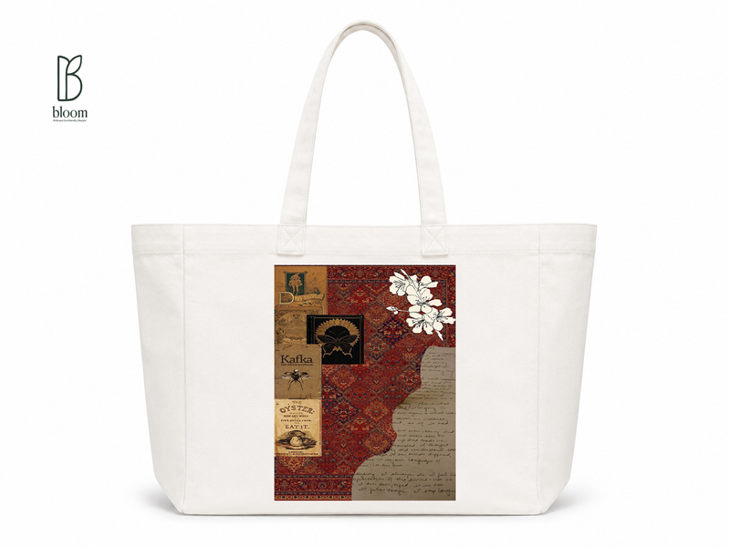 Kafka Metamorphosis canvas tote bag - Extended White | Bloom Bags BD