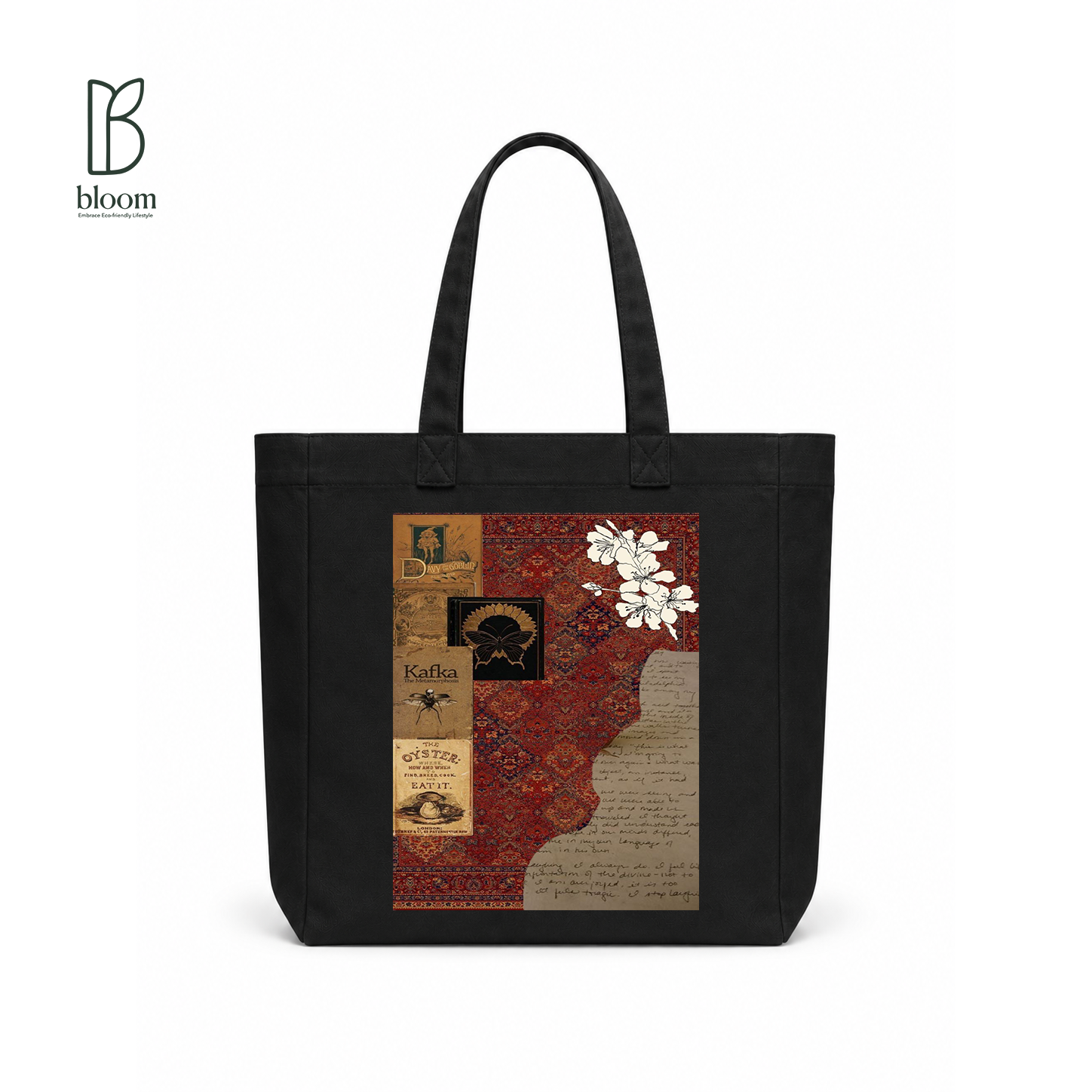 Kafka Metamorphosis canvas tote bag - Square Black | Bloom Bags BD
